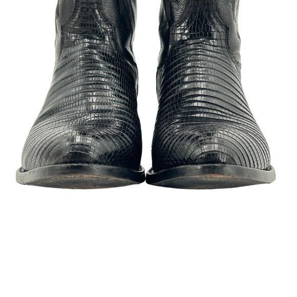 Vintage El Dorado Exotic Black Teju Lizard Cowboy Boots Mens size 9 Western 9550 - Picture 13 of 16